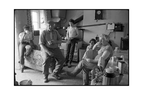 Dick French and family watching the Cup Final, Brendon Barton, Exmoor, May 1985, Beaford Archive